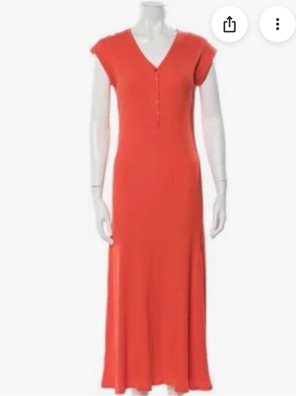 KULE size small, Orange ribbed V-Neck Cap Sleeve Maxi Dress